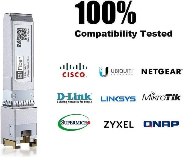 Alt view image 3 of 6 - 10Gb SFP+ RJ45 Transceiver with 10G RJ45 Network Card, 10Gbase-T Moudle for Cisco, 10G Dual RJ45 NIC Compare to Intel X540-T2, Support Windows, Linux, Vmware