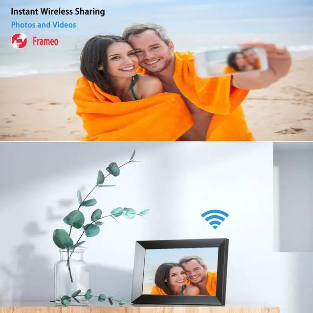 Alt view image 2 of 7 - 10.1 Inch WiFi Digital Photo Frame with IPS Touch Screen HD Display, Easy to Send Picture and Video Remotely via APP from Anywhere, 16GB Large Storage, Auto Rotate, Slideshow, Wall Mountable