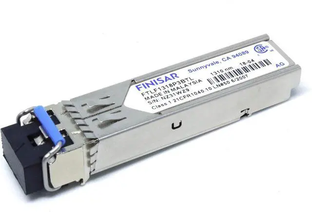 Main image of Finisar Industrial Temperature 1.25 Gb/s RoHS Compliant Long-Wavelength Pluggable SFP Transceiver FTLF1318P3BTL