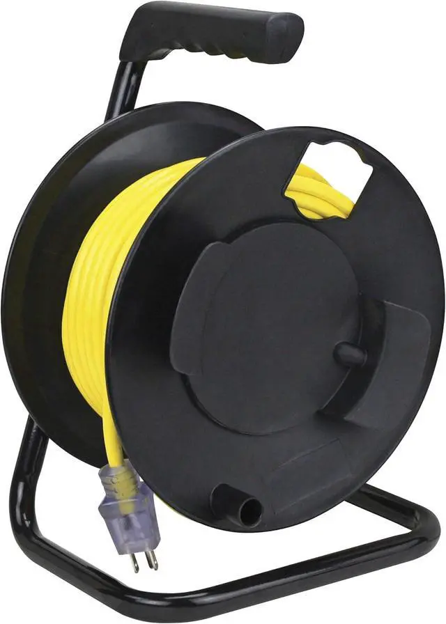 Alt view image 3 of 4 - Prime CR003000 Portable Cord Reel with Metal Stand, Black, Holds 100-Ft of Cord