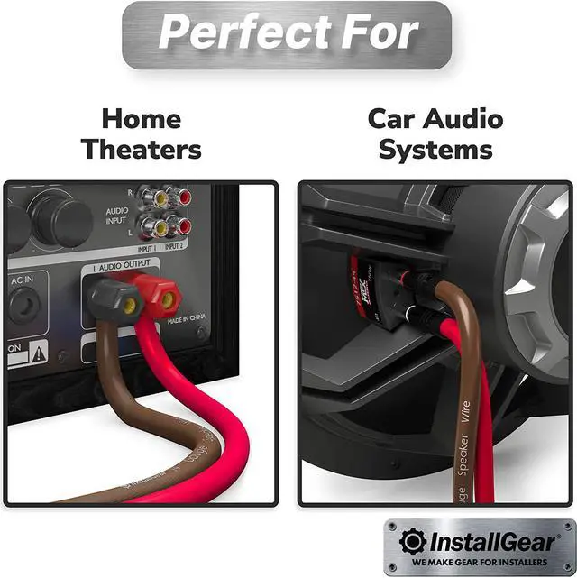 Alt view image 6 of 7 - InstallGear 14 Gauge Speaker Wire Cable (100 Foot) - 14 Gauge Wire True Spec and Soft Touch - Red/Black (Great Use as Car Speaker Wire for Car Stereos, Home Theater, Surround Sound, Radio)