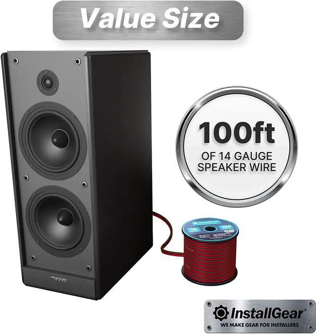 Alt view image 7 of 7 - InstallGear 14 Gauge Speaker Wire Cable (100 Foot) - 14 Gauge Wire True Spec and Soft Touch - Red/Black (Great Use as Car Speaker Wire for Car Stereos, Home Theater, Surround Sound, Radio)