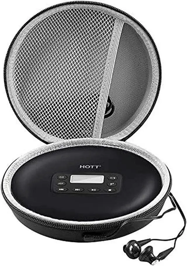 Main image of Portable CD Player Case Compatible with GPX PC332B PC807B NAVISKAUTOGuerayHOTTMonodealJensen Personal Compact Disc Player, Travel Carrying Stoarge Holder for Earphone and USB Cable - Black