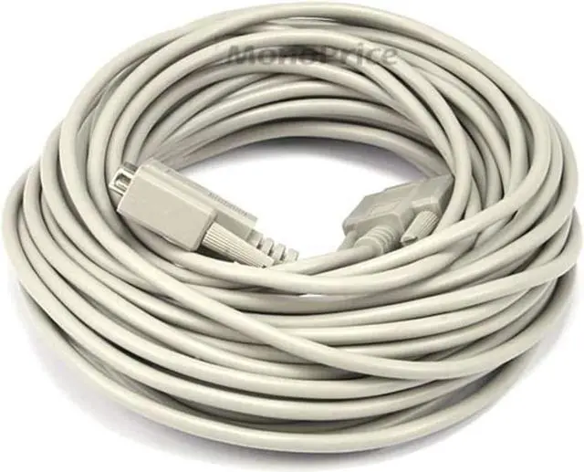 Alt view image 7 of 9 - Monoprice 50ft Molded DB9 Male/Female Serial Cable