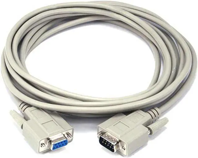 Alt view image 3 of 6 - Monoprice 15ft Molded DB9 Male/Female Serial Cable