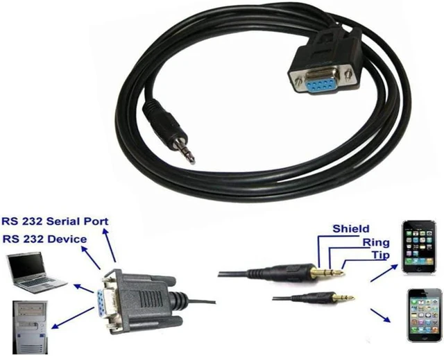 Alt view image 3 of 6 - 5Pack DB9Pin Female To DC3.5mm Serial Cable-6 Feet Black (5Pack)