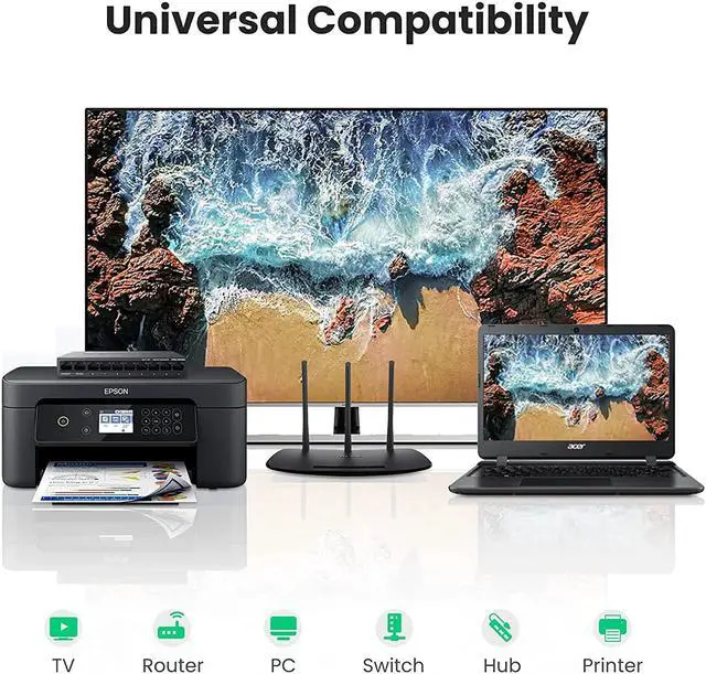 Alt view image 4 of 7 - UGREEN RJ45 Coupler Ethernet Extender Connector 5 Pack Inline Coupler Cat7 Cat6 Cat5e Ethernet Cable Adapter Female to Female Black