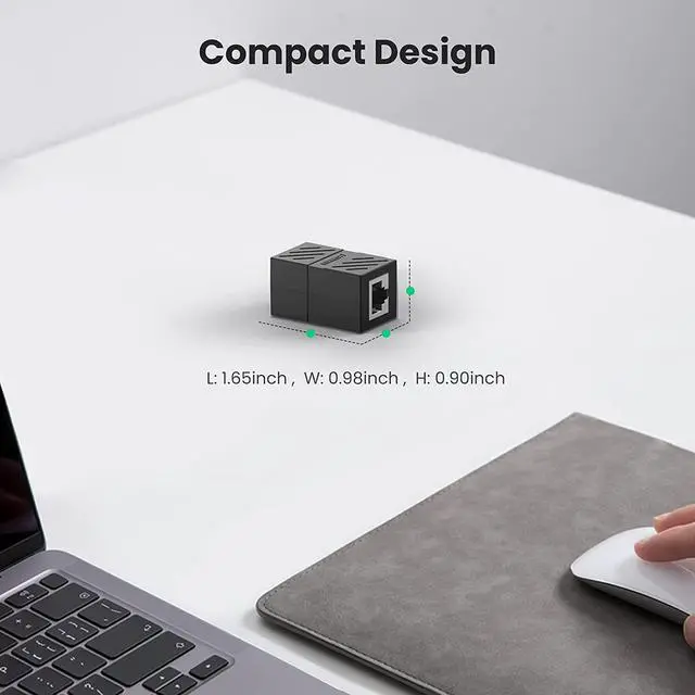 Alt view image 7 of 7 - UGREEN RJ45 Coupler Ethernet Extender Connector 5 Pack Inline Coupler Cat7 Cat6 Cat5e Ethernet Cable Adapter Female to Female Black