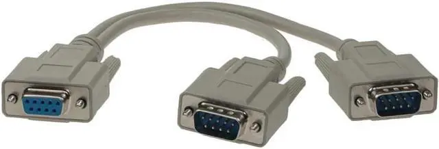 Main image of SF Cable, 1ft DB9 Female to 2 Male Serial RS232 Splitter Cable