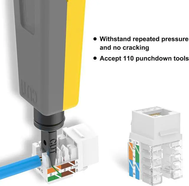Alt view image 3 of 7 - VCE RJ45 Cat6 Keystone Jacks Slim Profile UL-Listed 25-Pack and 24 Port Patch Panel