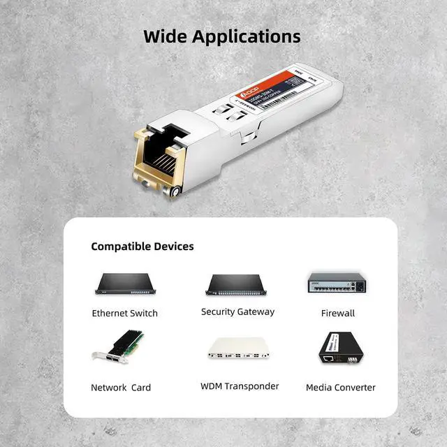 Alt view image 3 of 6 - SFP+ to RJ45 Copper Module - 10GBase-T Plus Transceiver for  SFP-10G-T-S, Ubiquiti, Netgear, Supermicro, QNAP, Broadcom, MikroTik S+RJ10, Avago, up to 30m