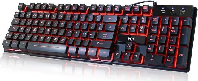 Main image of Rii RK100 3 Colors LED Backlit Mechanical Feeling USB Wired Multimedia Gaming Keyboard, Office Keyboard for Working or Primer Gaming,Office Device