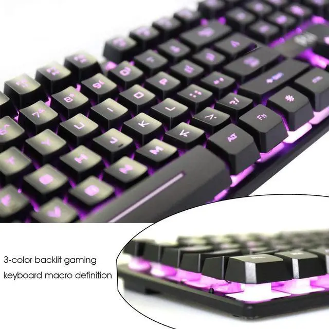 Alt view image 6 of 7 - Rii RK100 3 Colors LED Backlit Mechanical Feeling USB Wired Multimedia Gaming Keyboard, Office Keyboard for Working or Primer Gaming,Office Device