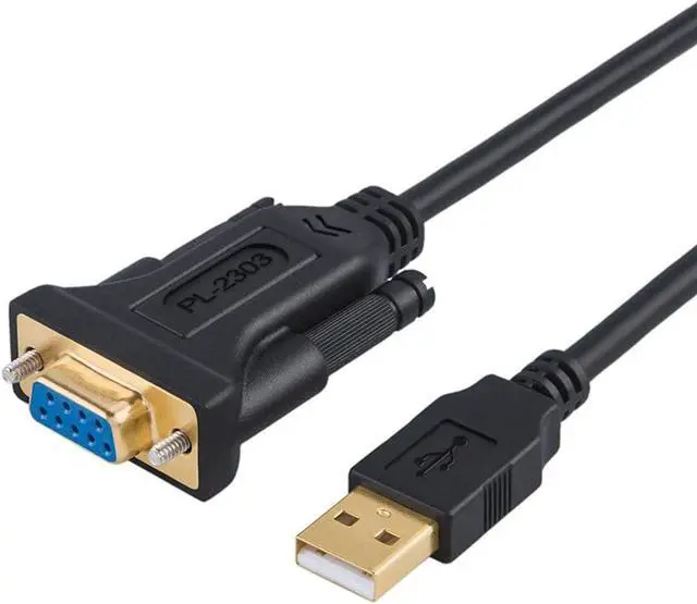Main image of CableCreation USB to RS232 Adapter with PL2303 Chipset, 6.6ft USB 2.0 Male to RS232 Female DB9 Serial Converter Cable for Cashier Register, Modem, Scanner, Digital Cameras, CNC,Black