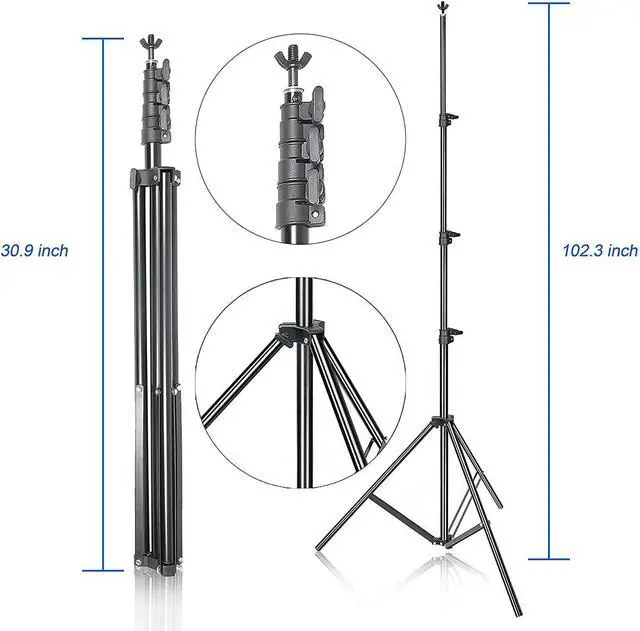 Alt view image 3 of 7 - 10ft x 8.5ft Adjustable Photography Backdrop Support System Photo Video Studio Muslin Background Stand Kit with Carry Bag