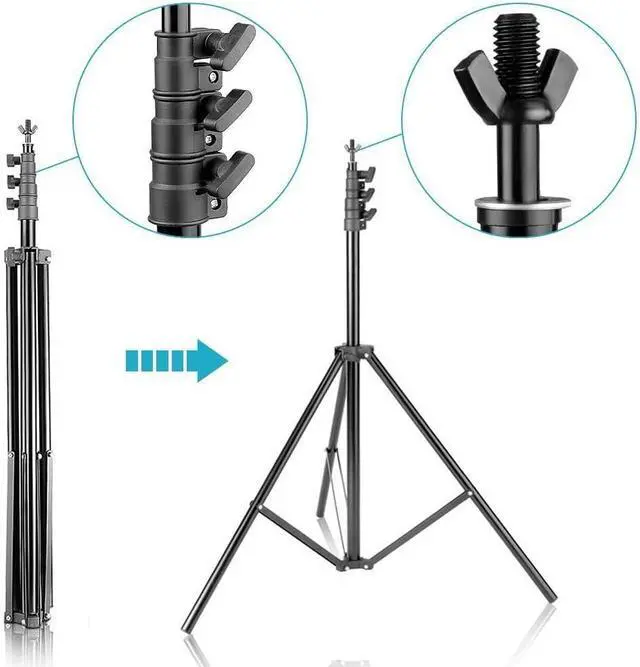 Alt view image 5 of 7 - 10ft x 8.5ft Adjustable Photography Backdrop Support System Photo Video Studio Muslin Background Stand Kit with Carry Bag
