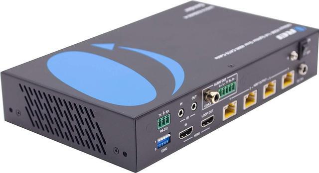 Alt view image 6 of 12 - 1x4 HDMI Extender Splitter HDBaseT 4K by OREI Multiple Over Single Cable CAT6/7 4K@60Hz 4:4:4 HDCP 2.2 With IR Remote EDID Management, HDR - Up to 400 Ft - Loop Out - Low Latency - Full Support