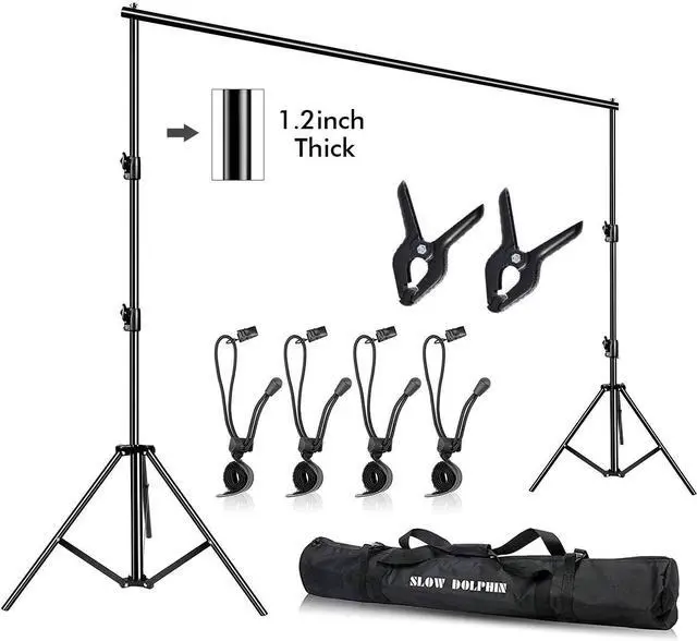 Main image of Photo Video Studio 10ft (W) x 9.2ft (H) Heavy Duty Adjustable Photography Backdrop Stand Background Support System Kit with Carry Bag