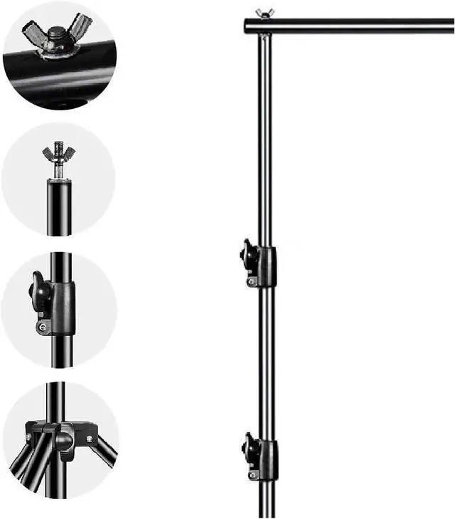 Alt view image 5 of 7 - Photo Video Studio 10ft (W) x 9.2ft (H) Heavy Duty Adjustable Photography Backdrop Stand Background Support System Kit with Carry Bag