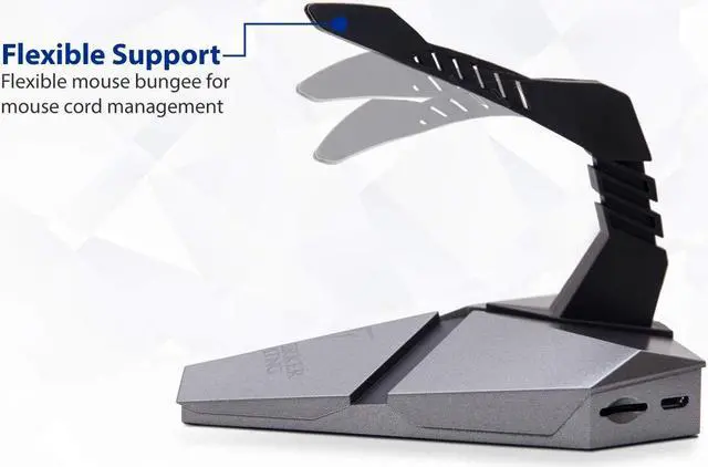 Alt view image 7 of 7 - LOKI Gaming Mouse Bungee Stand - RGB LED Lights - 4 Port USB 3.0 Hub with Active Power - Micro SD Card Reader Slot - PC; Mac; Linux