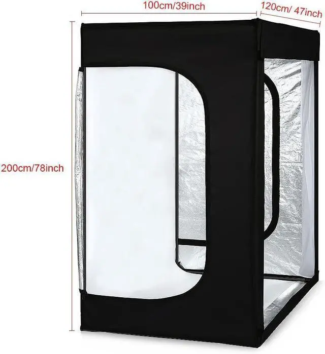 Alt view image 3 of 7 - Professional Photo Light Box Photography Studio Dimmable LED Large Shooting Tent Cube 47x39x78inch Video Continuous Lighting Lightbox Soft Box with 3 Colors PVC Backdrops and Carrying Bag