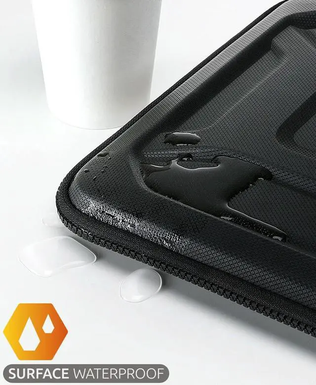 Alt view image 4 of 7 - Protective Laptop Case: 13-14 Inch Computer Carrying Sleeve for 2023 New MacBook Air Pro Microsoft Surface or Chromebook - Padded Waterproof and Shockproof Hard Lap Top Cover Cases C Black