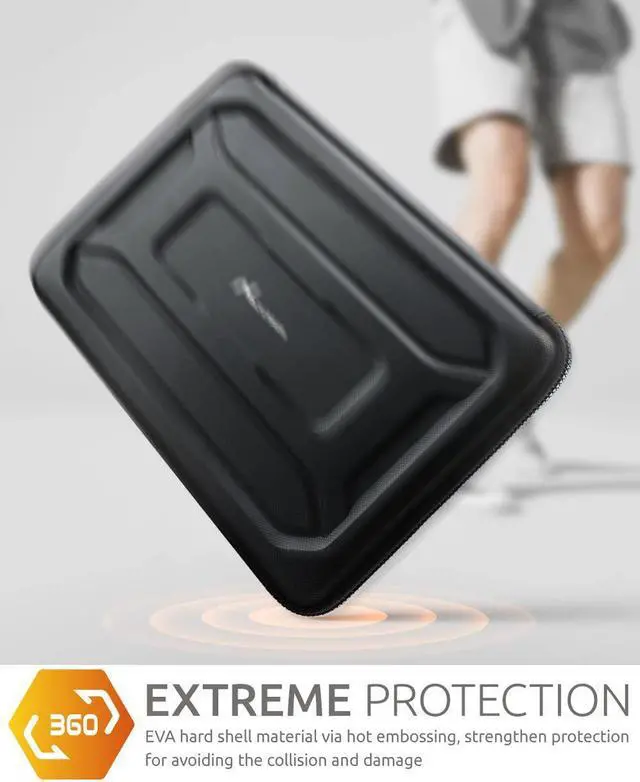 Alt view image 3 of 7 - Protective Laptop Case: 13-14 Inch Computer Carrying Sleeve for 2023 New MacBook Air Pro Microsoft Surface or Chromebook - Padded Waterproof and Shockproof Hard Lap Top Cover Cases C Black