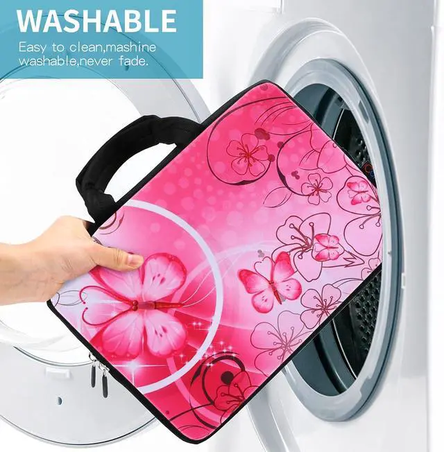 Alt view image 6 of 7 - 14 15 15.4 15.6 inch Laptop Handle bag Computer Protect Case Pouch Holder Notebook Sleeve Neoprene Cover Soft Carring Travel Case for   Toshiba HP Chromebook   Pink ICB-10
