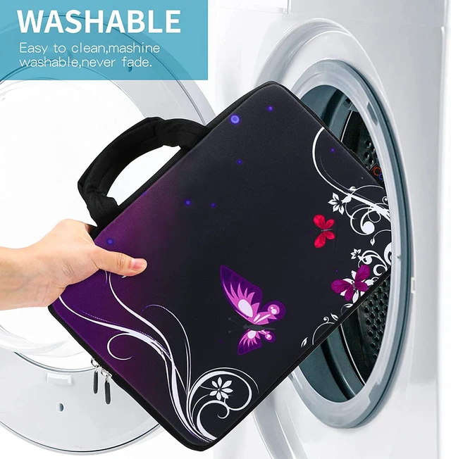 Alt view image 6 of 7 - iColor 14 15 15.4 15.6 inch Laptop Handle Bag Computer Protect Case Pouch Holder Notebook Sleeve Neoprene Cover Soft Carring Travel Case for Toshiba Chromebook Purple ICB-01