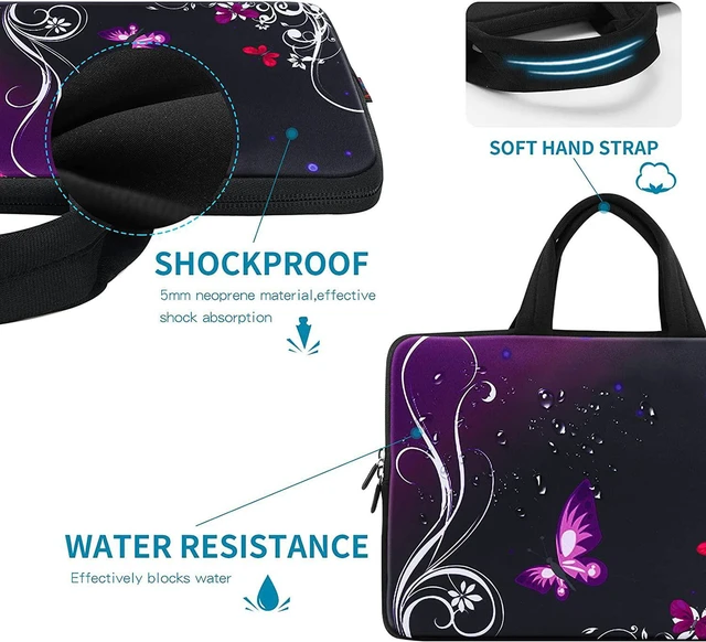 Alt view image 5 of 7 - iColor 14 15 15.4 15.6 inch Laptop Handle Bag Computer Protect Case Pouch Holder Notebook Sleeve Neoprene Cover Soft Carring Travel Case for Toshiba Chromebook Purple ICB-01