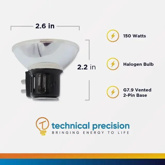 Alt view image 2 of 7 - DNE 120V 150W Donar Bulb RM-120 Ponder and Best 733 Dual-8 8mm Projector Movie Synchronex SP-169 Sound Marco Main Illuminator Surgiscope 1036 1037 Replacement Lamp - 2 Pack
