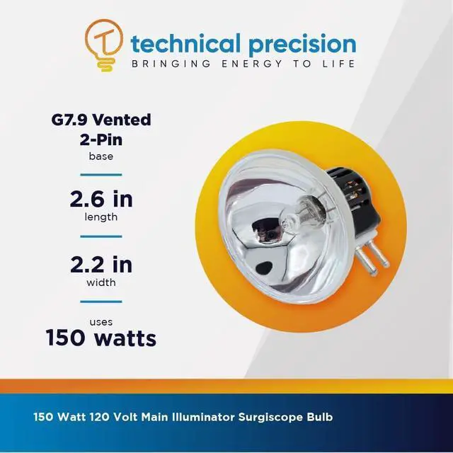 Alt view image 7 of 7 - DNE 120V 150W Donar Bulb RM-120 Ponder and Best 733 Dual-8 8mm Projector Movie Synchronex SP-169 Sound Marco Main Illuminator Surgiscope 1036 1037 Replacement Lamp - 2 Pack