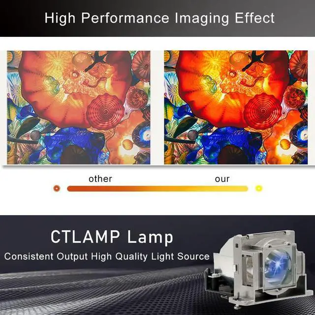 Alt view image 4 of 7 - Original VLT-HC910LP/ VLT-EX100LP Projector Lamp Bulb with Housing Compatible with Mitsubishi HC1100 HC1100U HC1500 HC1500U HC1600 HC1600U