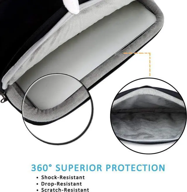Alt view image 3 of 7 - Padded Laptop Sleeve Bag with Small Charger Case Compatible with Macbook Pro Air 13 inch 13.3 inch-14 inch Chromebook Notebook  Inspiron Surface Book
