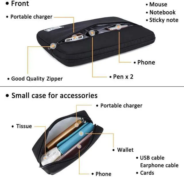 Alt view image 4 of 7 - Padded Laptop Sleeve Bag with Small Charger Case Compatible with Macbook Pro Air 13 inch 13.3 inch-14 inch Chromebook Notebook  Inspiron Surface Book