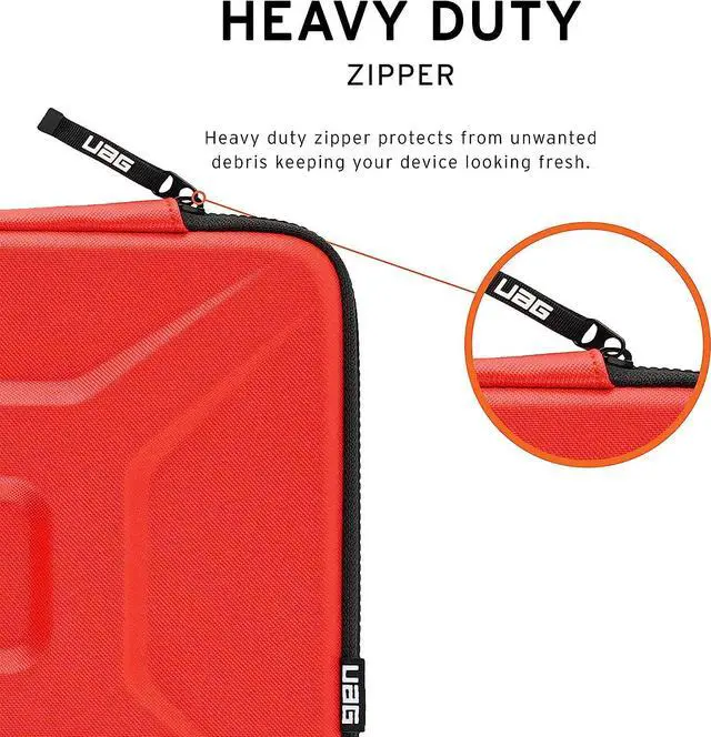Alt view image 3 of 7 - UAG Large Sleeve for 15-inch Computers [Magma] Rugged Tactile Grip Weatherproof Protective Slim Secure Laptop/Tablet Sleeve