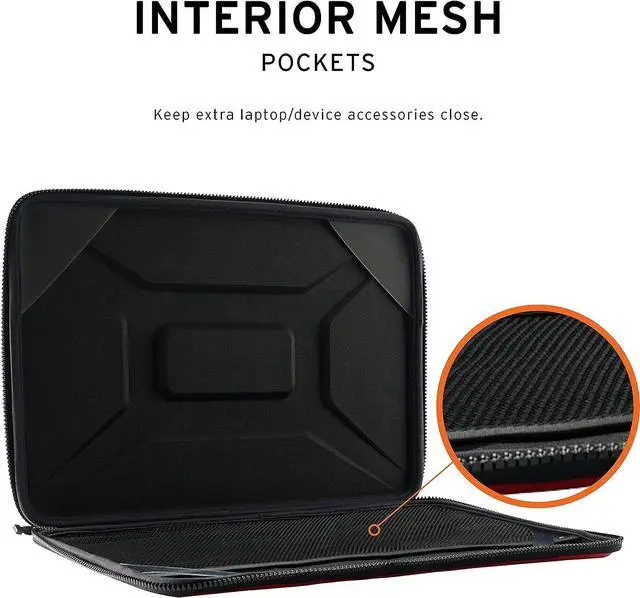 Alt view image 4 of 7 - UAG Large Sleeve for 15-inch Computers [Magma] Rugged Tactile Grip Weatherproof Protective Slim Secure Laptop/Tablet Sleeve
