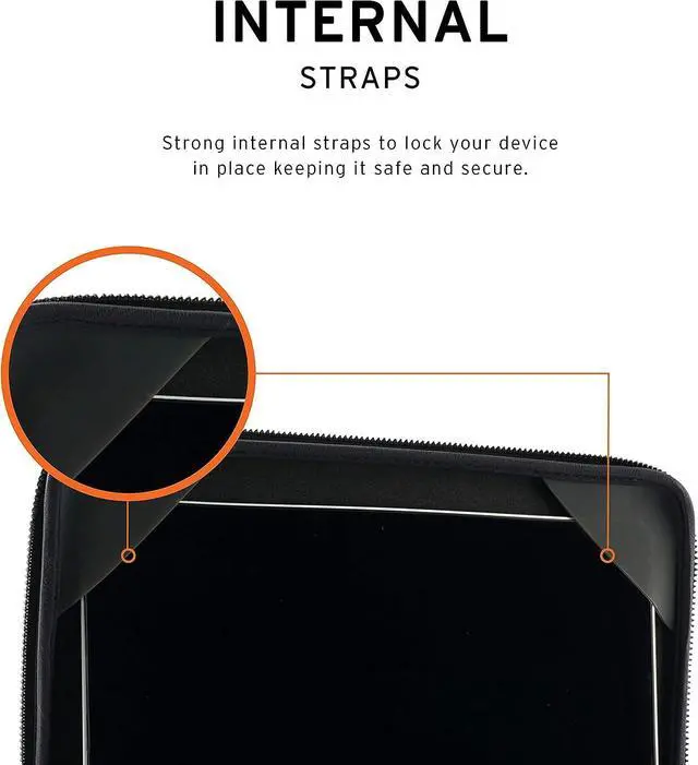 Alt view image 5 of 7 - UAG Large Sleeve for 15-inch Computers [Magma] Rugged Tactile Grip Weatherproof Protective Slim Secure Laptop/Tablet Sleeve
