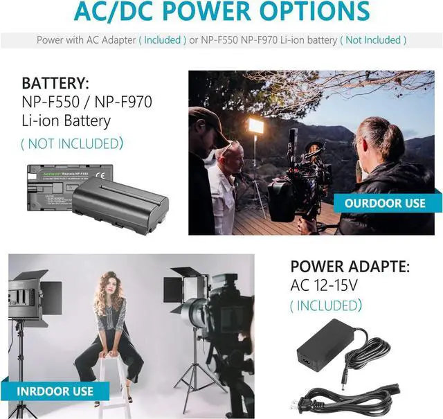 Alt view image 4 of 7 - Professional Metal Bi-Color LED Video Light for Studio, YouTube, Product Photography, Video Shooting, Durable Metal Frame, Dimmable 660 Beads, with U Bracket and Barndoor, 3200-5600K, CRI 96+