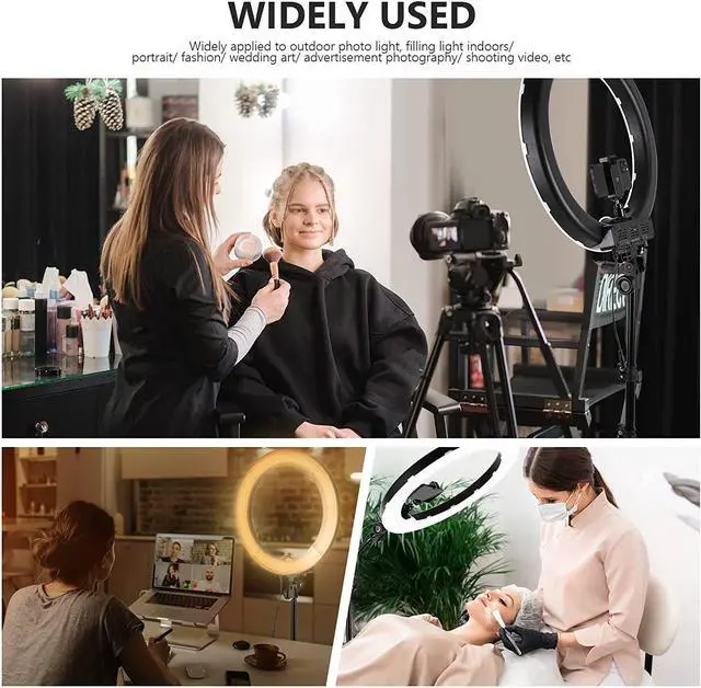 Alt view image 7 of 7 - Neewer 18-Inch Ring Light, 55W Dimmable 5500K Light with 240 LEDs Color Filter, Soft Tube and Carrying Bag for YouTube, TikTok, Selfies and Photography, Compatible with Camera and Smartphones