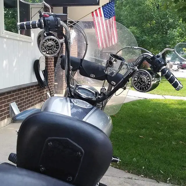 Alt view image 3 of 7 - AS5-X Gen.3 All-in-One 600W Built-in Amplifier 5" Full Range Waterproof Bluetooth Motorcycle Stereo Speakers Audio Amp System, 1 to 1-1/4" Ape-Hanger Handlebar Harley Custom Touring Cruiser