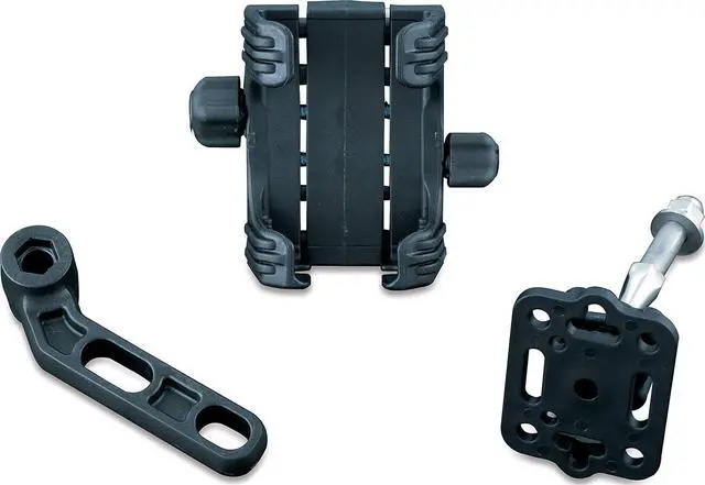 Main image of Kuryakyn 1698 Motorcycle Accessory: Clutch/Brake Perch Mount Tech-Connect Cradle GPS Device/Phone Holder Mounting Kit, Standard, Black