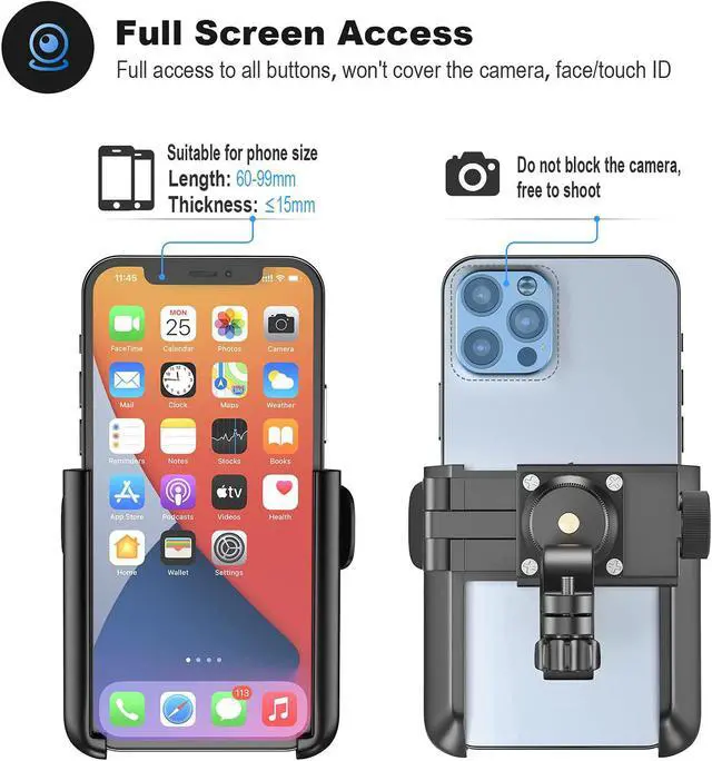 Alt view image 3 of 7 - Upgraded Bike Phone Mount 360° Rotatable Universal Bicycle Motorcycle Scooter Bike Accessories Handlebar Phone Clip Holder for Any Smartphones Between 3.5 and 7.0 inches