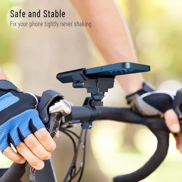 Alt view image 7 of 7 - Upgraded Bike Phone Mount 360° Rotatable Universal Bicycle Motorcycle Scooter Bike Accessories Handlebar Phone Clip Holder for Any Smartphones Between 3.5 and 7.0 inches