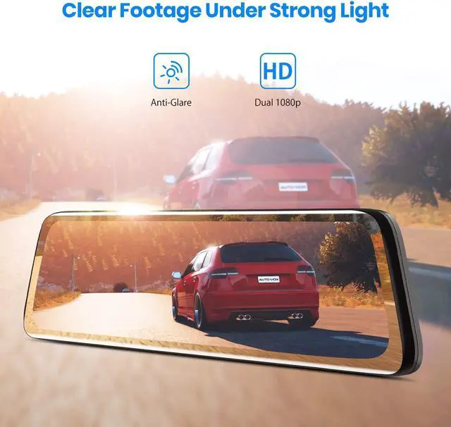 Alt view image 2 of 7 - AUTO-VOX V5PRO 1080P 9.35'' OEM Rear View Mirror Camera, Full Laminated Ultrathin Touch Screen Mirror Dash Cam Front and Rear with No Glare, Super Night Vision Car Backup Camera Mirror