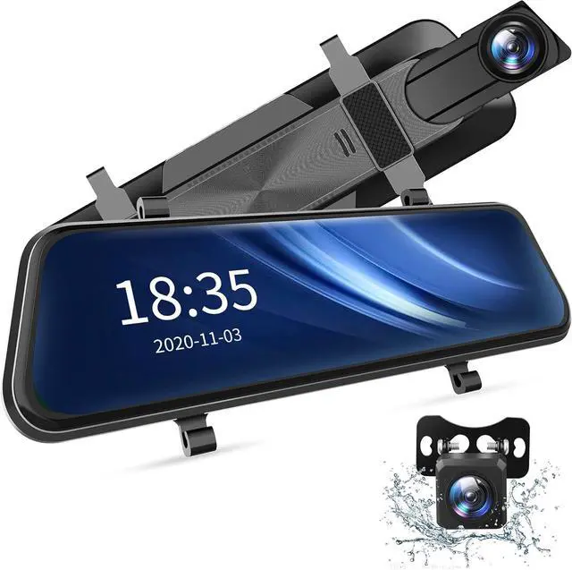Main image of 2.5K Mirror Dash Cam Voice Control, Dual Dash Cam with 10" Touch Screen, Rear View Mirror Camera, Waterproof Backup Camera, Parking Assist, Smart Parking Mode, Loop Recording, G-Sensor