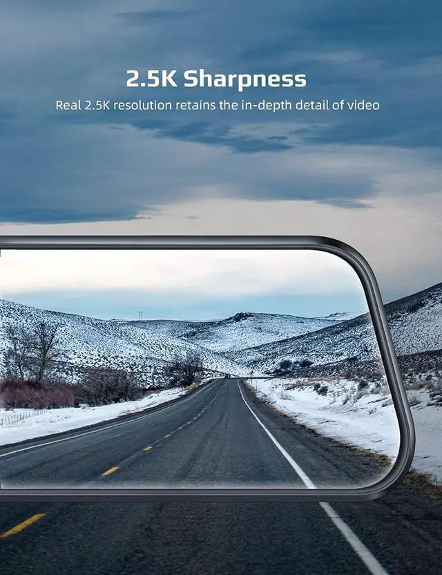 Alt view image 2 of 7 - 2.5K Mirror Dash Cam Voice Control, Dual Dash Cam with 10" Touch Screen, Rear View Mirror Camera, Waterproof Backup Camera, Parking Assist, Smart Parking Mode, Loop Recording, G-Sensor