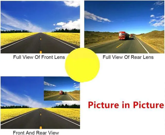 Alt view image 5 of 7 - Car DVR Rear View Mirror Video Recroder 4.3" inch Back Up Car Camera Dual Lens Cam Night Vision Front and Rear Backup Reverse Security for Car