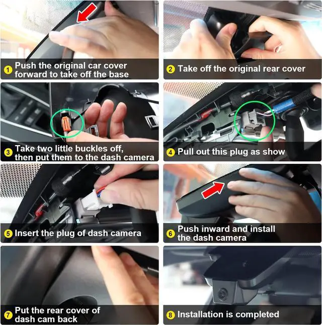 Alt view image 5 of 6 - Fitcamx 4K Dash Cam Suitable for Toyota Highlander 2020-2025 LE Limited L XLE XSE Platinum UX70 (Gen4), OEM Factory Look, UHD 2160P Video, WiFi & APP, G-Sensor, Loop Recording, Plug & Play, 64GB Card