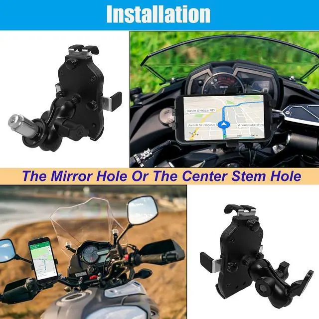 Alt view image 2 of 7 - Motorcycle Phone Mount GPS Navigation Bracket Mobile Phone Holder Fork Stem for Suzuki Hayabusa GSX-R 600 750 1000 YZF R1 R6 S1000RR CBR250R 300R Kawasaki Ninja 400